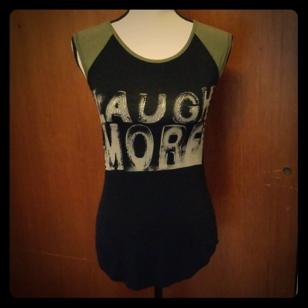 Joyce Leslie "Laugh More" Oversized Shirt